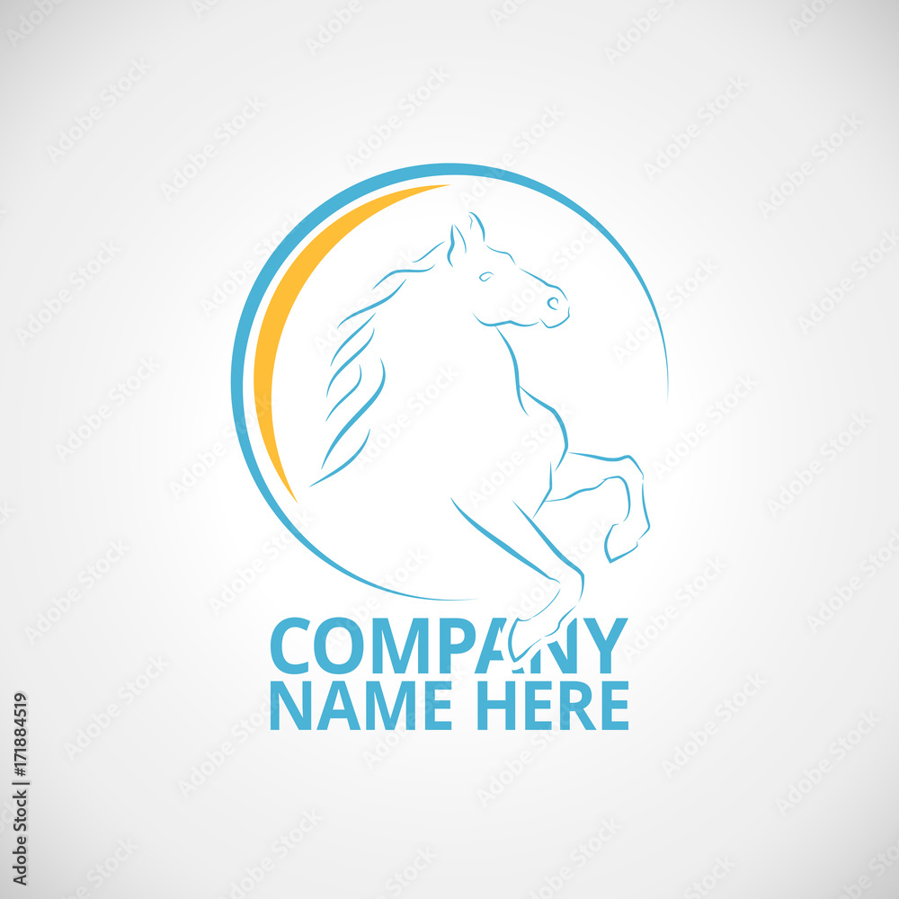 Logo with horse vector illustration Logo with horse vector illustration