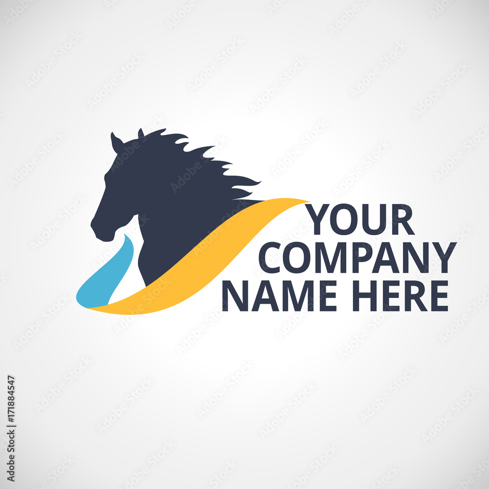 Company logo with horse silhouette vector illustration Company logo with horse silhouette vector illustration