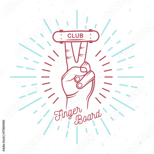 Vector Retro Illustration of Skateboarding Badge
