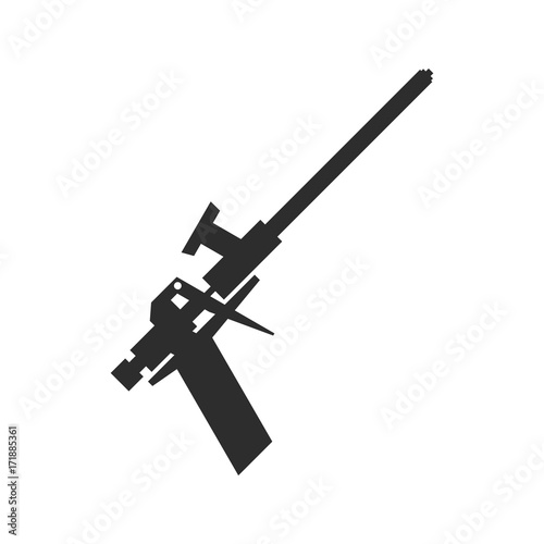 Gun for polyurethane foam. Repair tool silhouette.