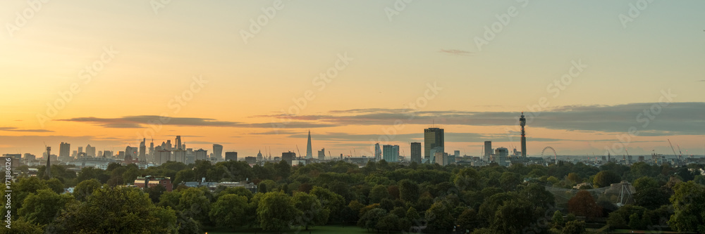 Panorama of the London Skyline seen from Primrose Hill.