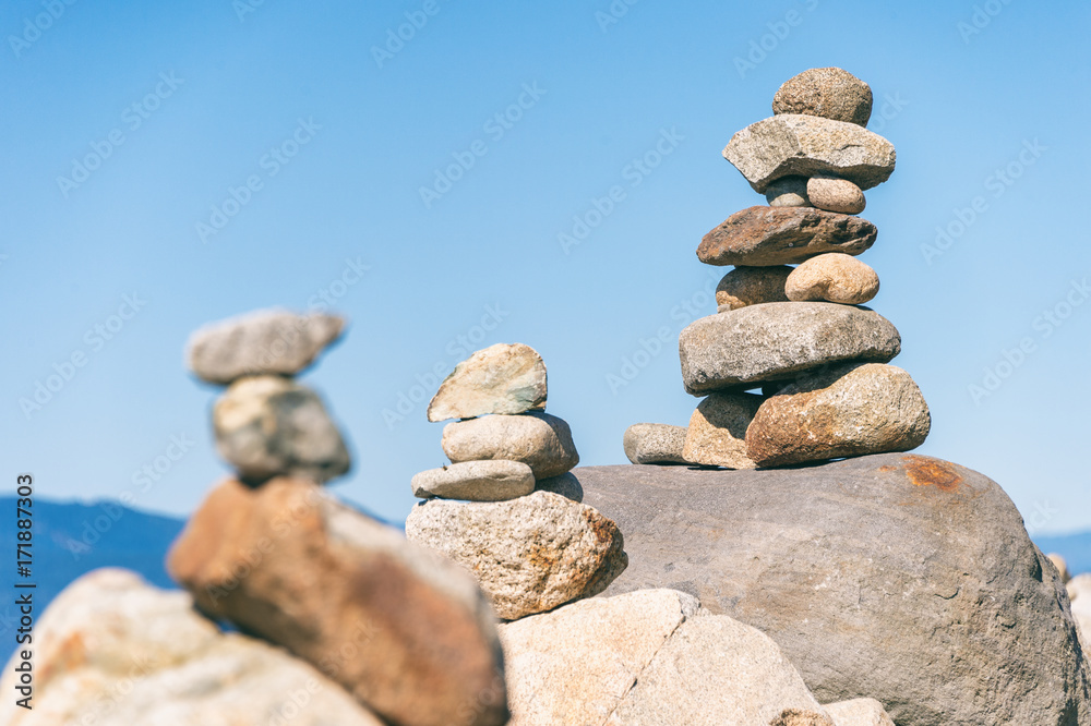 Rock balancing in Vancouver stone stacking garden Rock balancing in Vancouver stone stacking garden