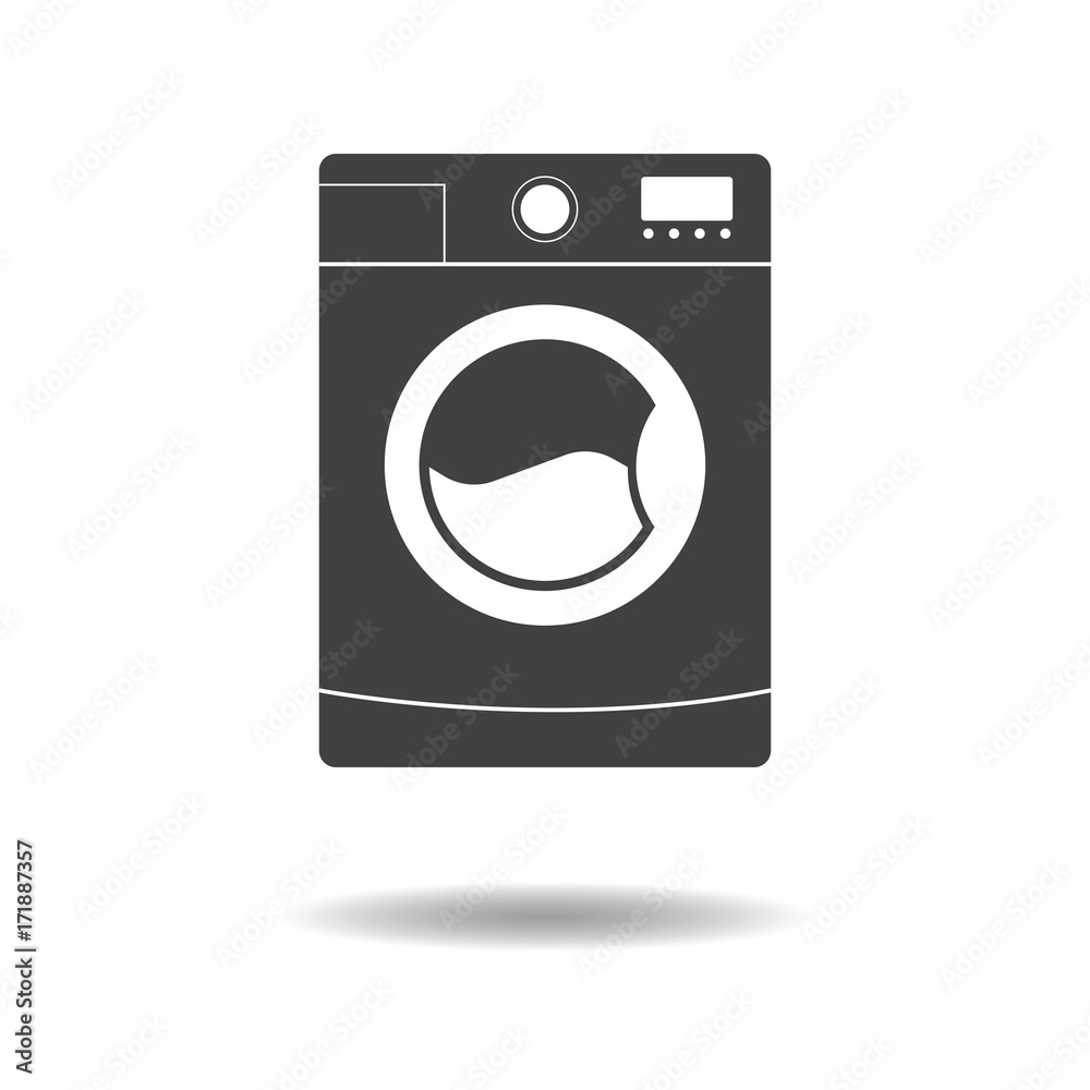 Washing Machine icon - simple flat design isolated on white background, vector Washing Machine icon - simple flat design isolated on white background, vector