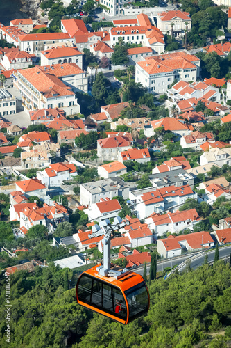 Cable car above Dubrovnik