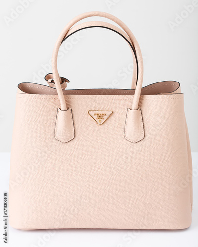 The pink leather handbag