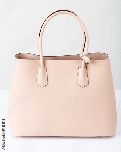 The pink leather handbag