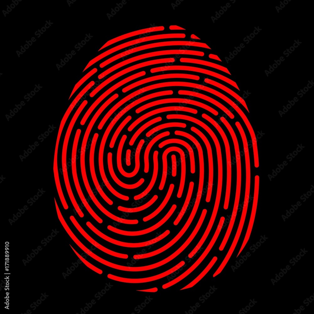 Fototapeta premium ID app icon. Fingerprint vector illustration