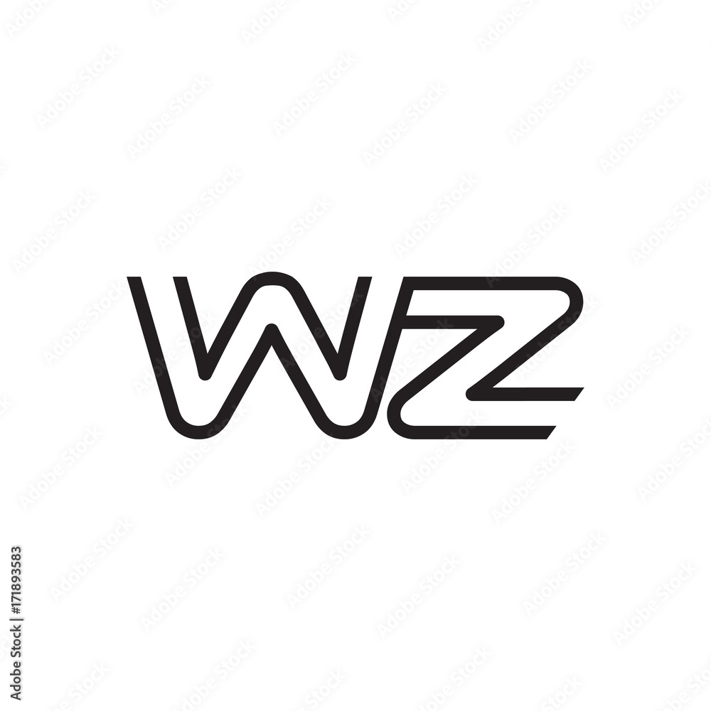 initial letter logo line unique modern WA to WZ initial letter logo line unique modern WA to WZ