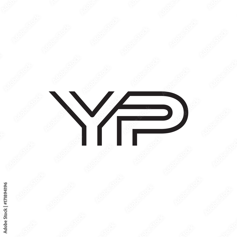initial letter logo line unique modern YA to YZ