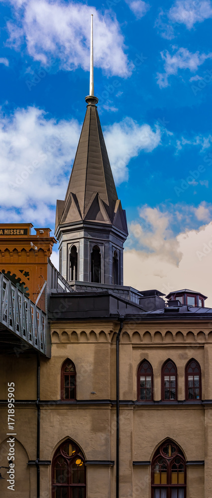Traditional old gothic buildings in Stockholm Sweden Traditional old gothic buildings in Stockholm Sweden