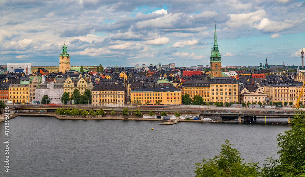 View onto Stockholm old town Gamla Stan in Sweden