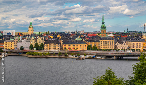 Photography View onto Stockholm old town Gamla Stan in Sweden