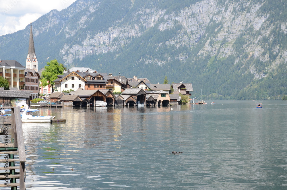 Austrian village by the lake