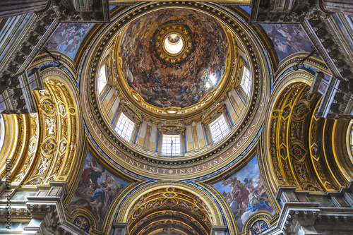 The interior of the church of Saint Agnese in Agone. Piazza Navona, Rome, Italy