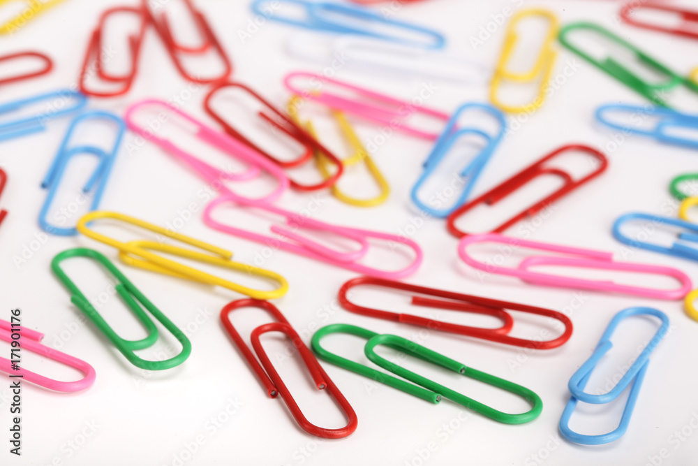 colorful paper clips isolated on white background colorful paper clips isolated on white background
