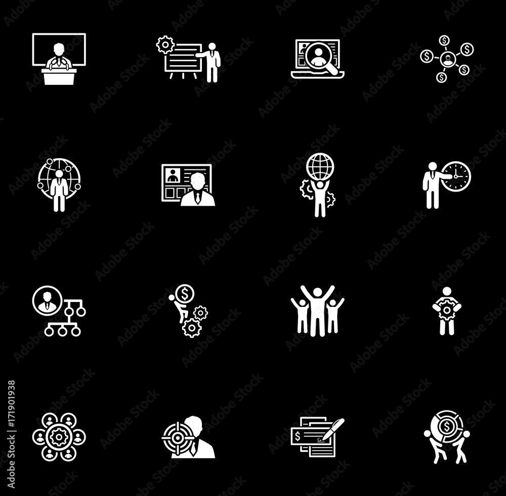 Flat Design Business Icons Set. Flat Design Business Icons Set.