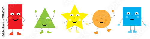 Obraz na płótnie collection of happy funny basic shapes for children / vectors illustration for kids
w salonie