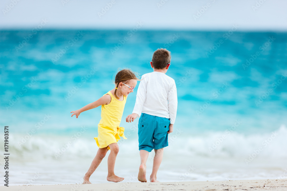 Kids having fun at beach Kids having fun at beach