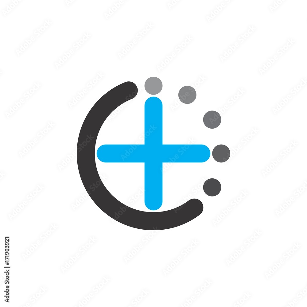 Obraz premium c letter with plus logo