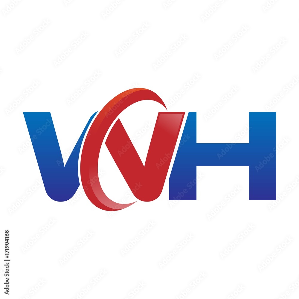 modern vector initial letters logo swoosh wh red blue modern vector initial letters logo swoosh wh red blue