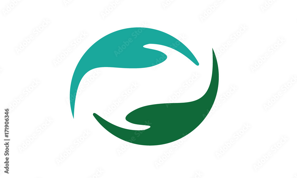 hand leaf solution logo template hand leaf solution logo template