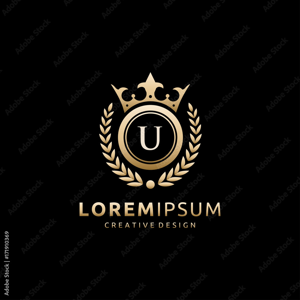 Fototapeta premium Royal Queen U Letter Logo