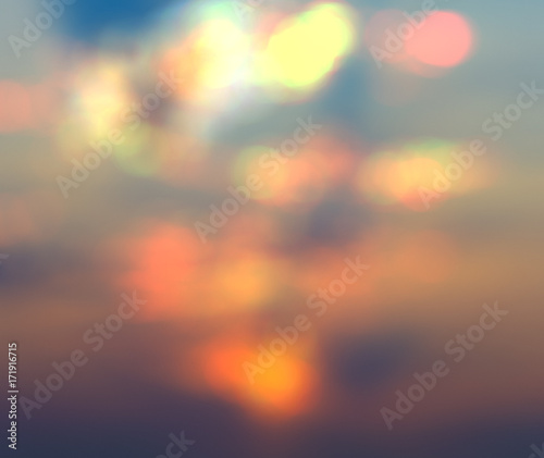 blurry abstract background with bokeh effect, sunset and sunrise
