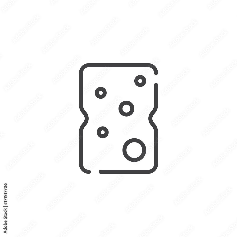 Sponge line icon, outline vector sign, linear style pictogram isolated on white. Symbol, logo illustration. Editable stroke