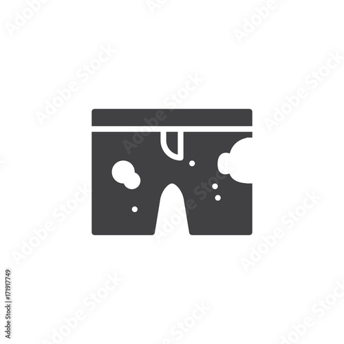 Dirty shorts icon vector, filled flat sign, solid pictogram isolated on white. Symbol, logo illustration.