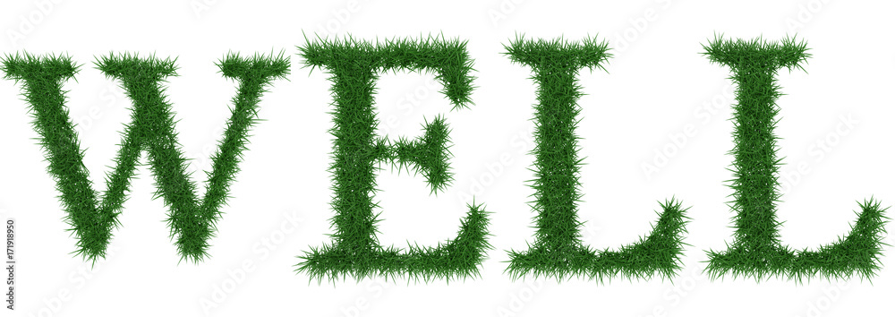 Well - 3D rendering fresh Grass letters isolated on whhite background. Well - 3D rendering fresh Grass letters isolated on whhite background.