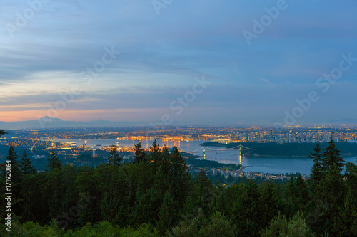 Vancouver BC Canada Cityscape Aerial View at Dawn