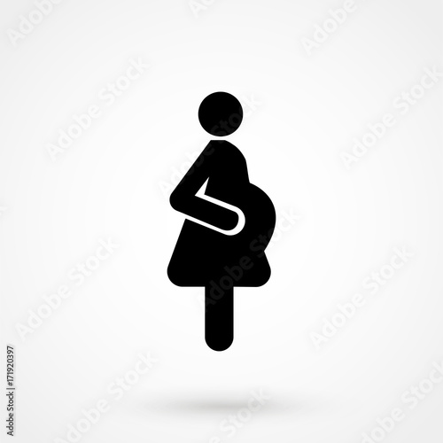 Pregnant girl vector illustration isolated on white background. Pregnant woman. Pregnant woman silhouette. Pregnant woman eps clip art.