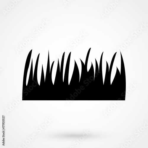 Black lawn grass icon vector on white background, isolated