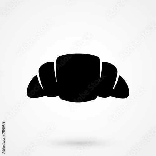 Croissant icon vector, solid logo illustration, pictogram isolated on white photo