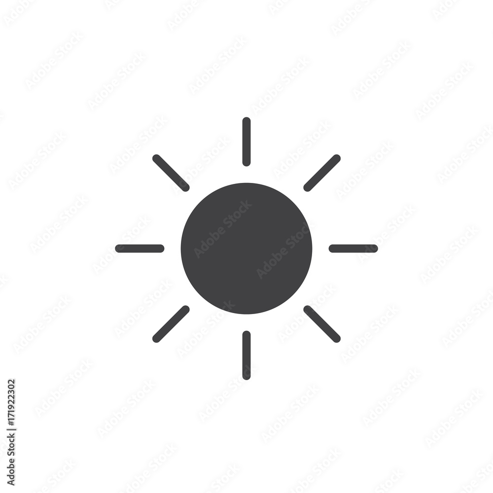 Sun icon vector, filled flat sign, solid pictogram isolated on white. Symbol, logo illustration. Sun icon vector, filled flat sign, solid pictogram isolated on white. Symbol, logo illustration.