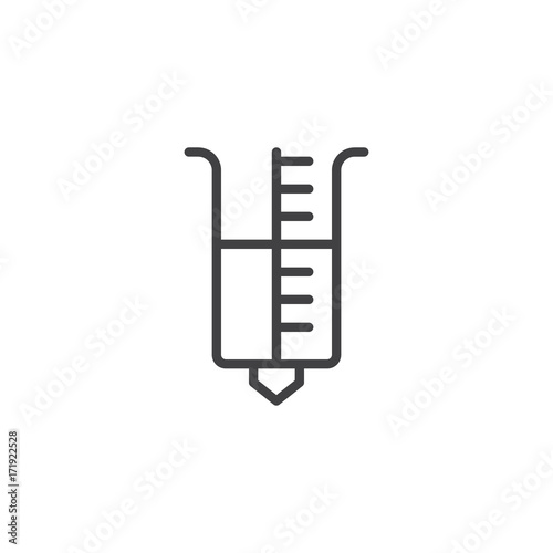 Rain gauge line icon, outline vector sign, linear style pictogram isolated on white. Symbol, logo illustration. Editable stroke