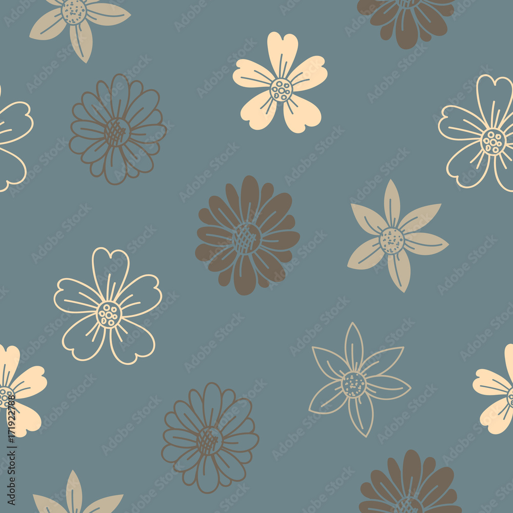 Flower Seamless vector pattern.