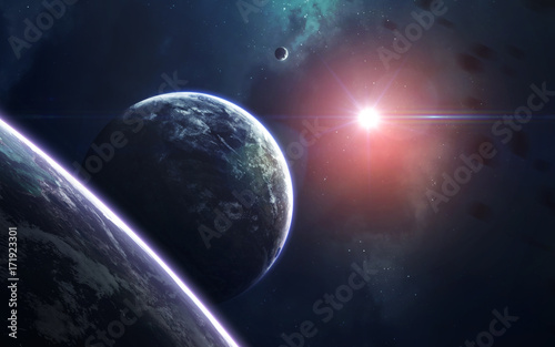 Space art, incredibly beautiful science fiction wallpaper. Endless universe. Elements of this image furnished by NASA