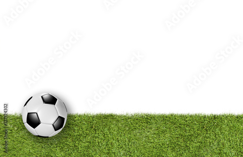 Soccer field lower third on white background