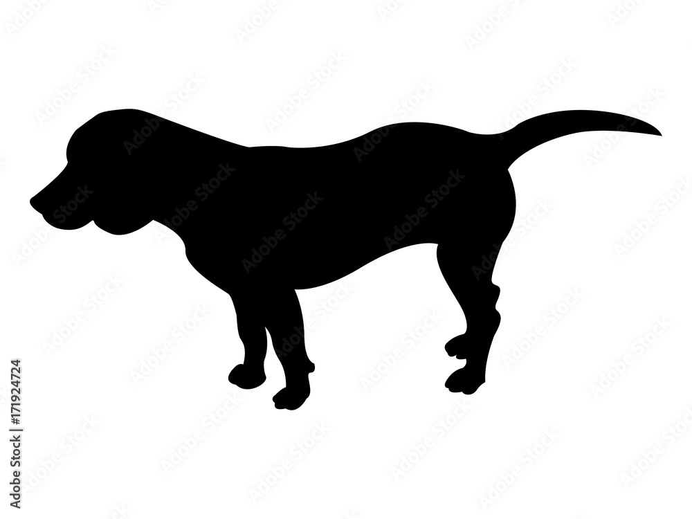 Simple black beagle dog silhouette