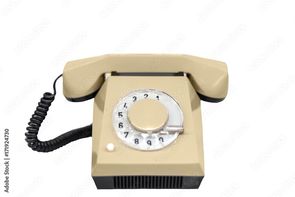 Old phone against white isolated background Old phone against white isolated background