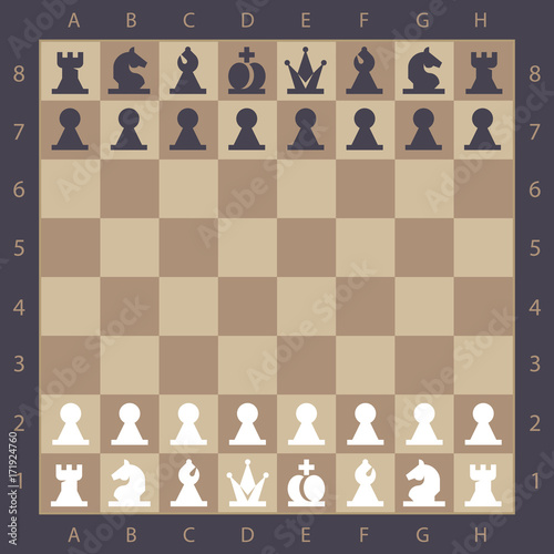 Chess Table online game app concept, strategy game Vector
