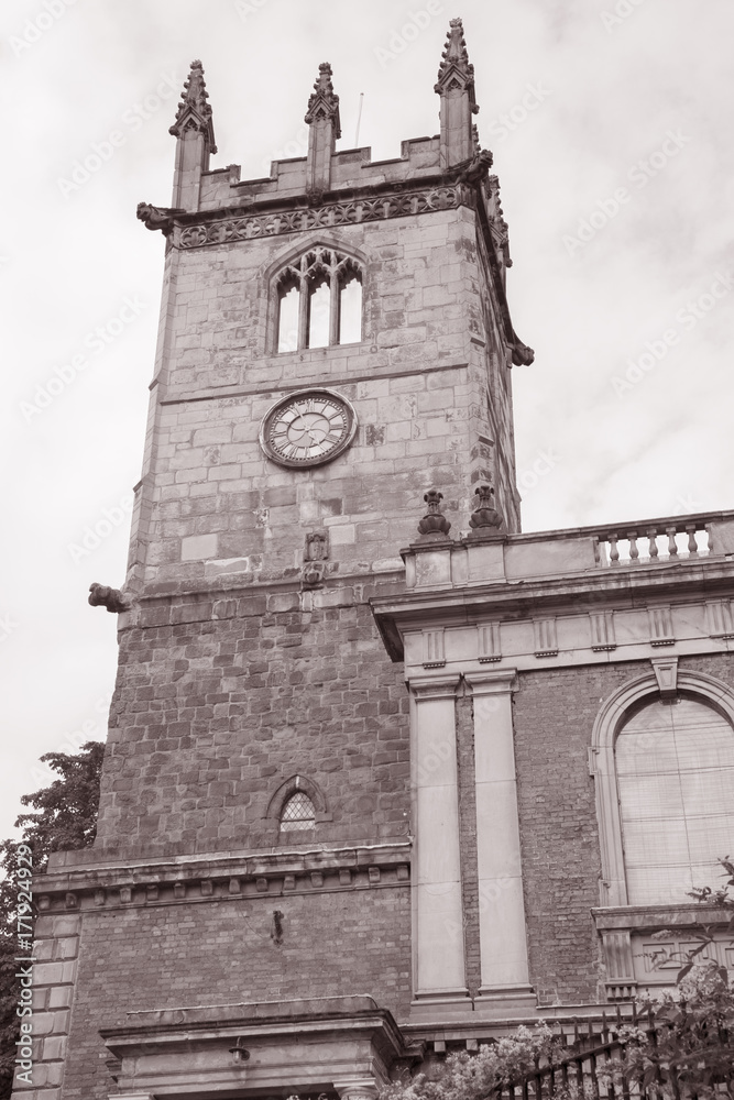St Julians Church; Shrewsbury, England; UK in Black and White Sepaia Tone