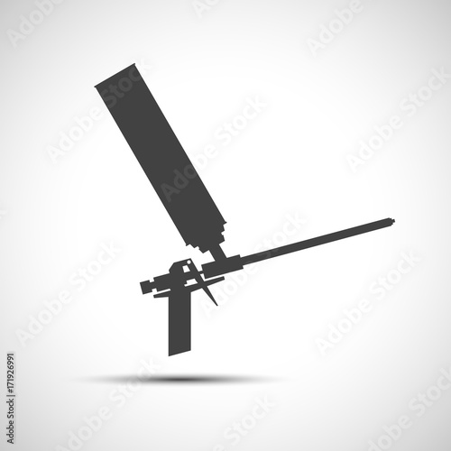 Gun for polyurethane foam. Repair tool silhouette.
