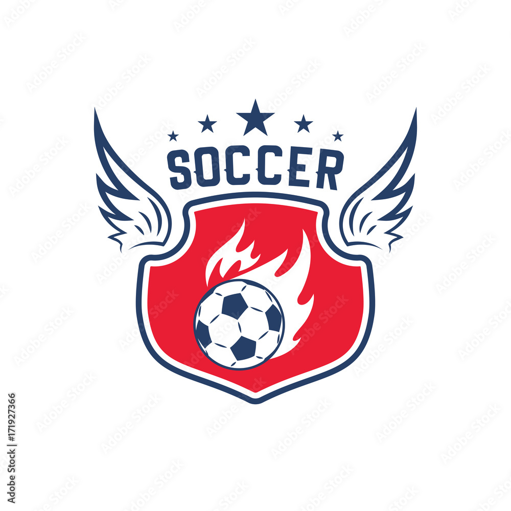 Obraz premium Soccer ball badge for football sport club design