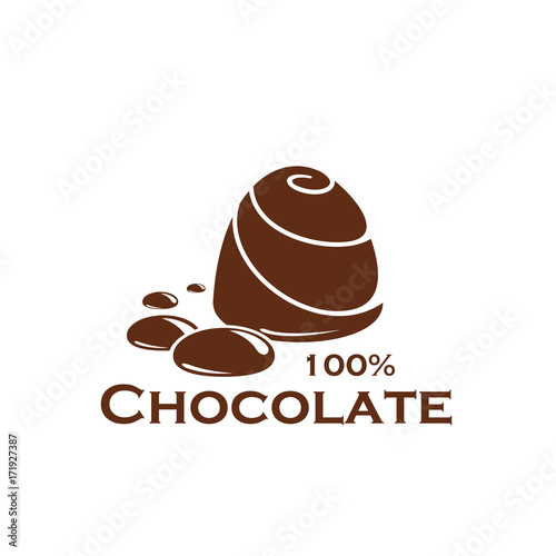 Chocolate candy, sweet cocoa dessert food icon