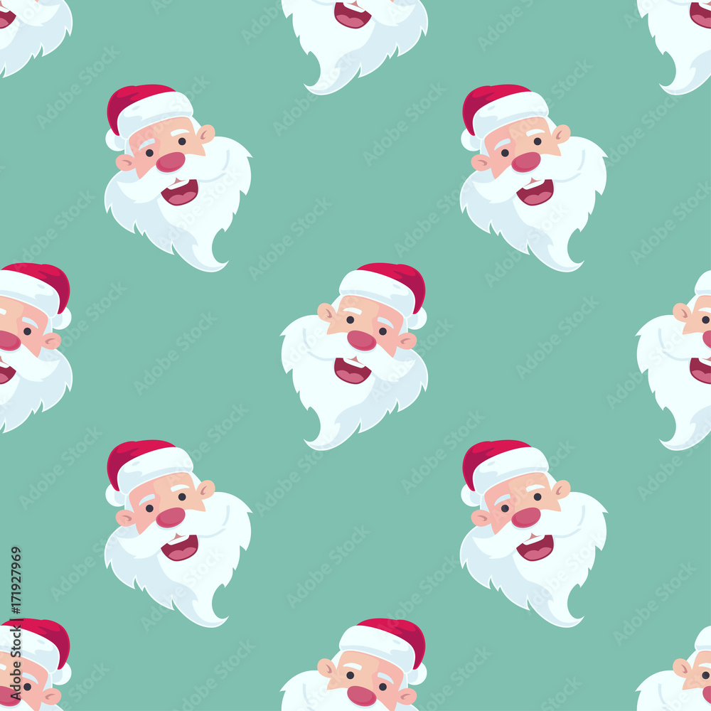 Cartoon Santa Claus Head Christmas Seamless Pattern 2 Cartoon Santa Claus Head Christmas Seamless Pattern 2