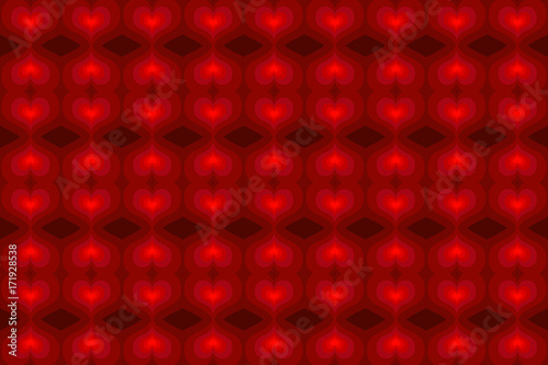 Red heart - vector pattern, Red heart abstract background