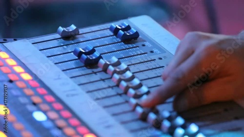 Audio mixer working on rock concert