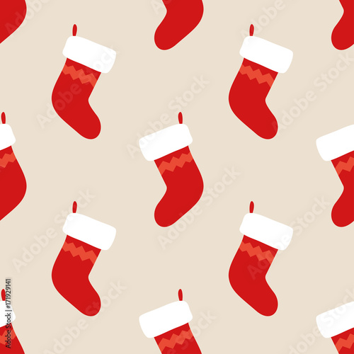 Christmas Stocking Seamless Pattern